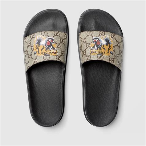 gucci snake slides fake|Gucci supreme tiger slides.